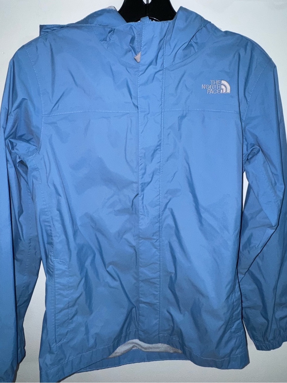 The North Face Light Blue Men's Hooded Rain Jacket